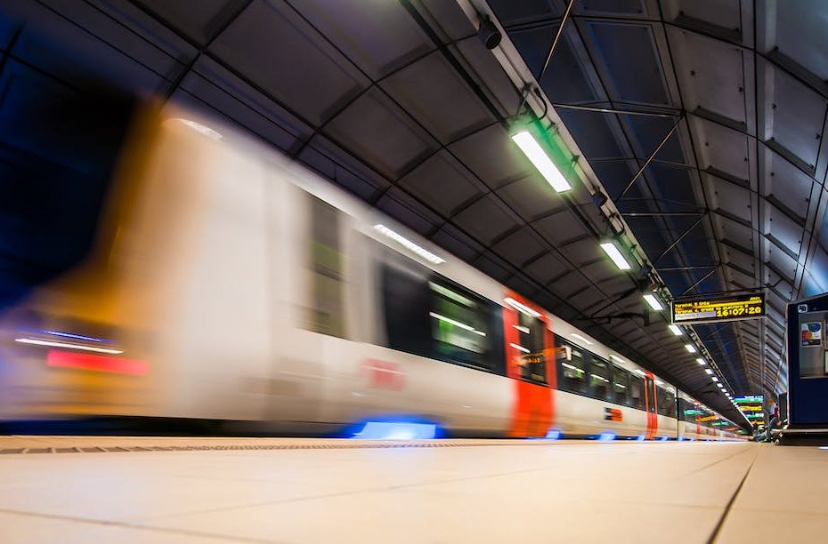 Beige and Red Train