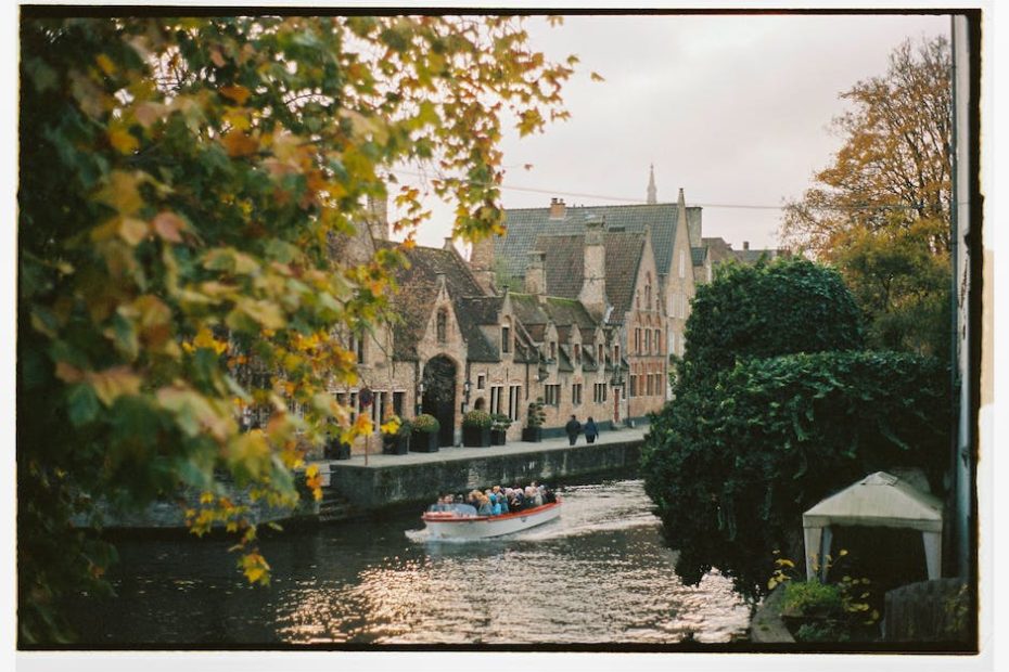 People on Boat on River in Belgium